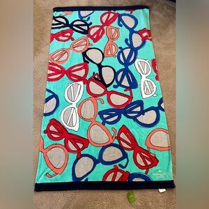 NWT Retro Kate Spade Sunglasses Motif Beach Towel – Turquoise & Multicolor 40x70